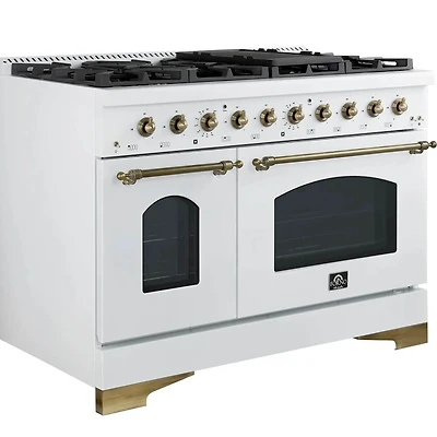 5.5 Cu. Ft. White Freestanding Double Oven Dual Fuel Range