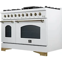 5.5 Cu. Ft. White Freestanding Double Oven Dual Fuel Range