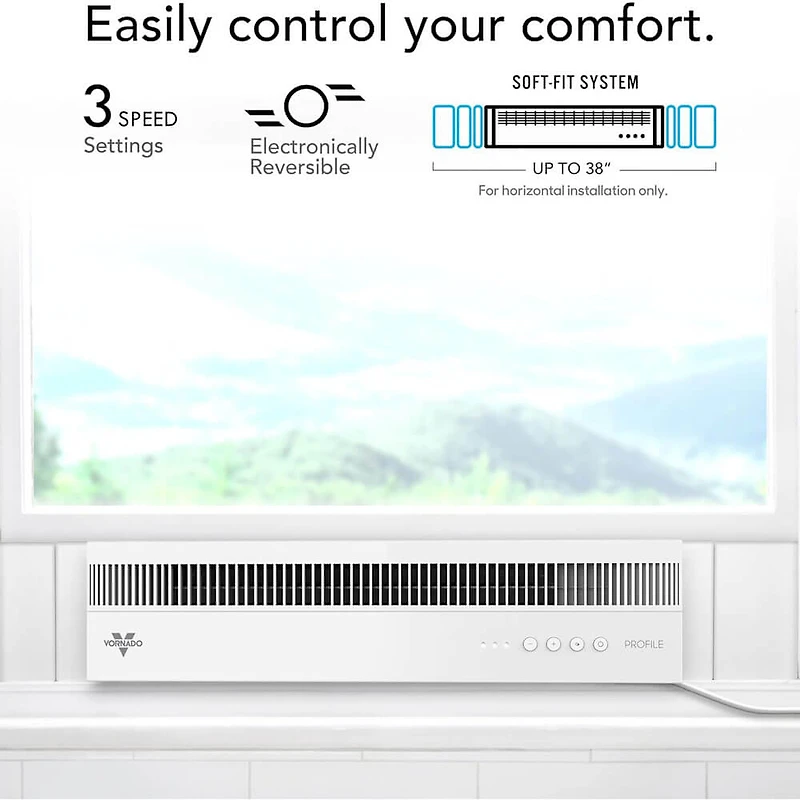 Profile Window Air Circulator Fan with Reversible Exhaust - White