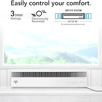 Profile Window Air Circulator Fan with Reversible Exhaust - White