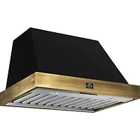 inch Black Wall Mount Chimney Range Hood