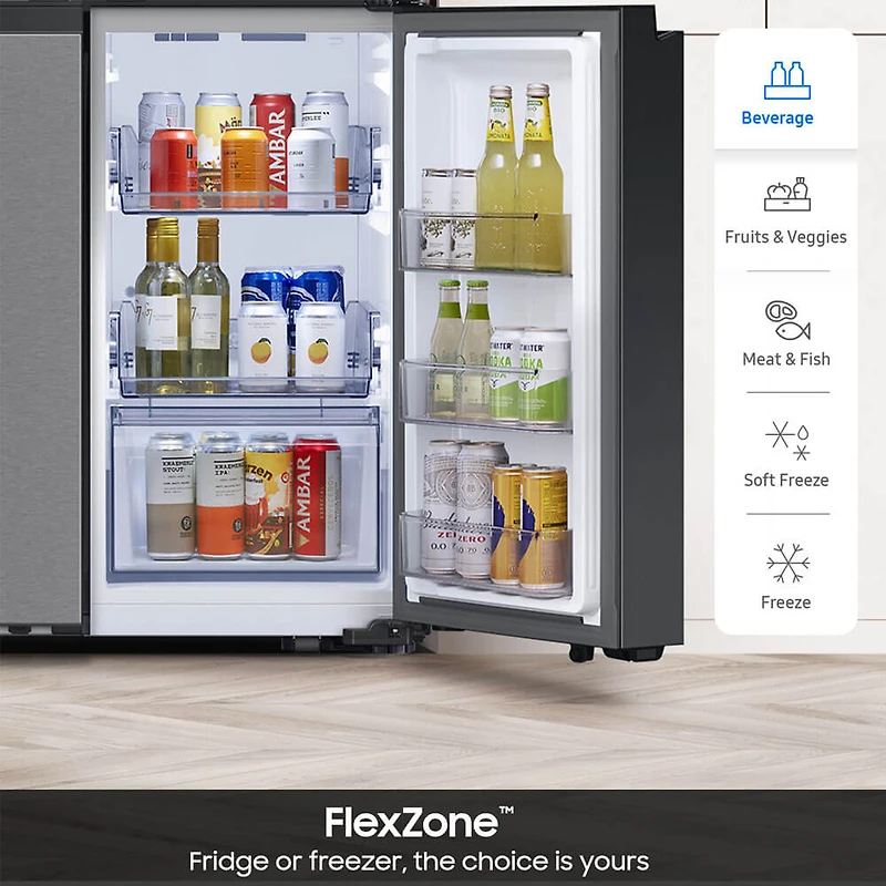 29 Cu. Ft. Bespoke Flex Stainless 4-Door French Door Smart Refrigerator