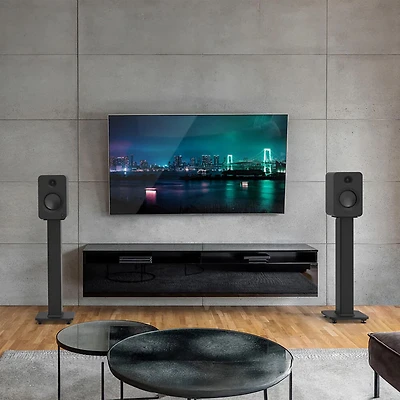 REN Powered Bookshelf Speakers with Bluetooth (Pair) - Matte Black