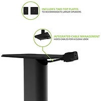 32” Floor Speaker Stands with Security Mounting Screws (Pair) - Black