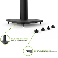 32” Floor Speaker Stands with Security Mounting Screws (Pair) - Black