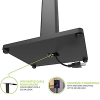 34 inch Universal Bookshelf Speaker Floor Stand (Pair) - Black