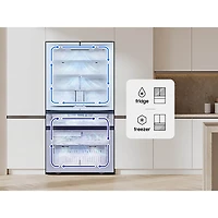 29 Cu. Ft. Bespoke Charcoal 4-Door French Door Smart Refrigerator with AI Family Hub