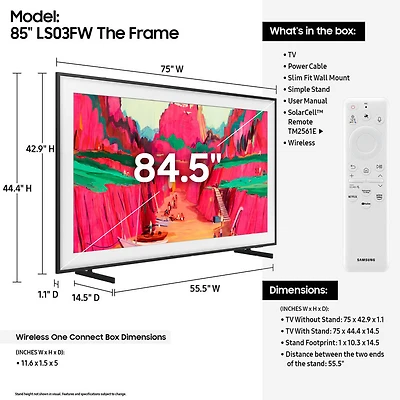85 inch Class The Frame Pro 4K Neo QLED Smart TV  inchOPEN BOX 