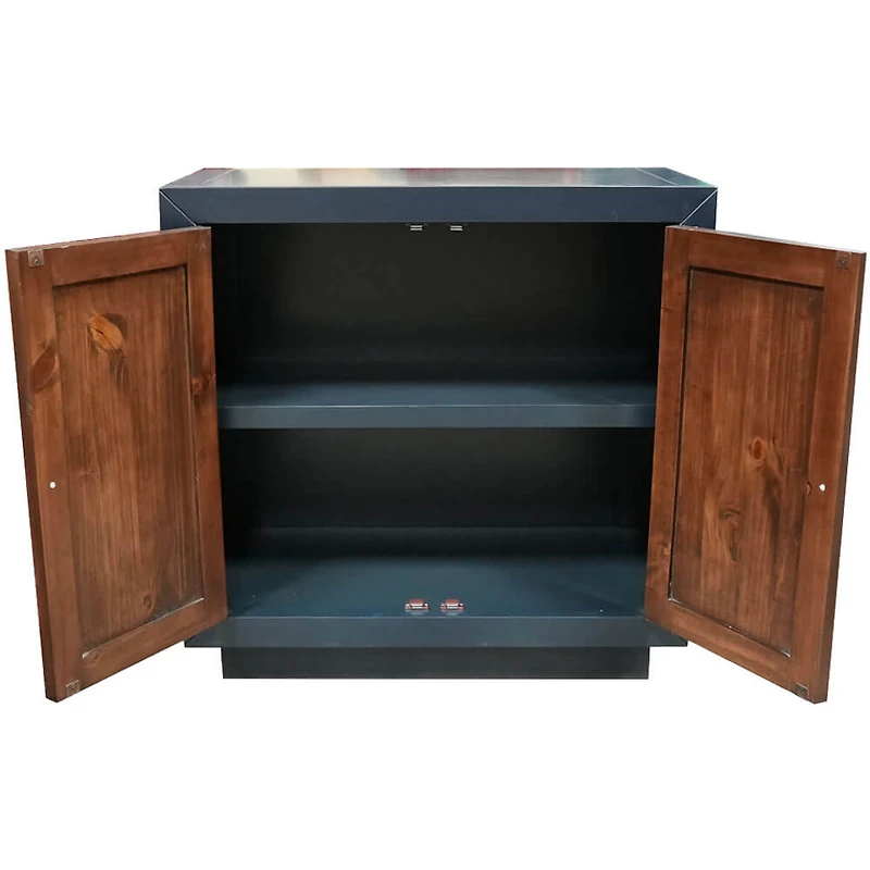 Aubrey 2 Door Console - Passport Blue/Mahogany