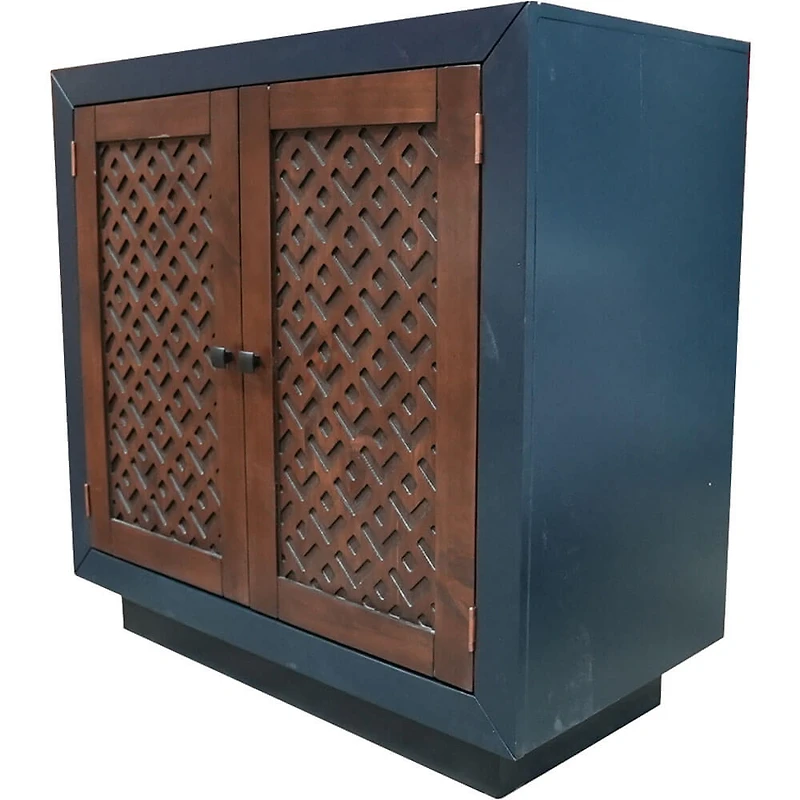 Aubrey 2 Door Console - Passport Blue/Mahogany
