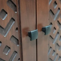 Aubrey 2 Door Console - Passport Blue/Mahogany