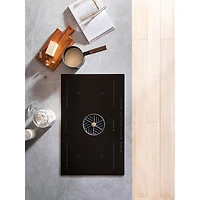 36 inch Black Induction 4 Burner Drop-In Downdraft Electric Cooktop