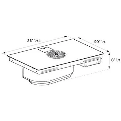 36 inch Black Induction 4 Burner Drop-In Downdraft Electric Cooktop