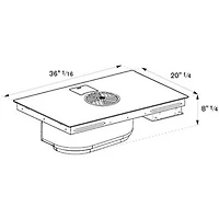 36 inch Black Induction 4 Burner Drop-In Downdraft Electric Cooktop