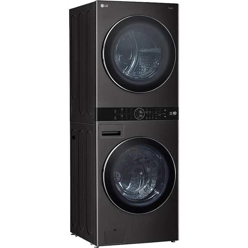 Black Steel 5 Cu. Ft. Washer/7.8 Cu. Ft. Dryer WashTower Electric Stacked Smart Laundry Center