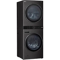 Black Steel 5 Cu. Ft. Washer/7.8 Cu. Ft. Dryer WashTower Electric Stacked Smart Laundry Center