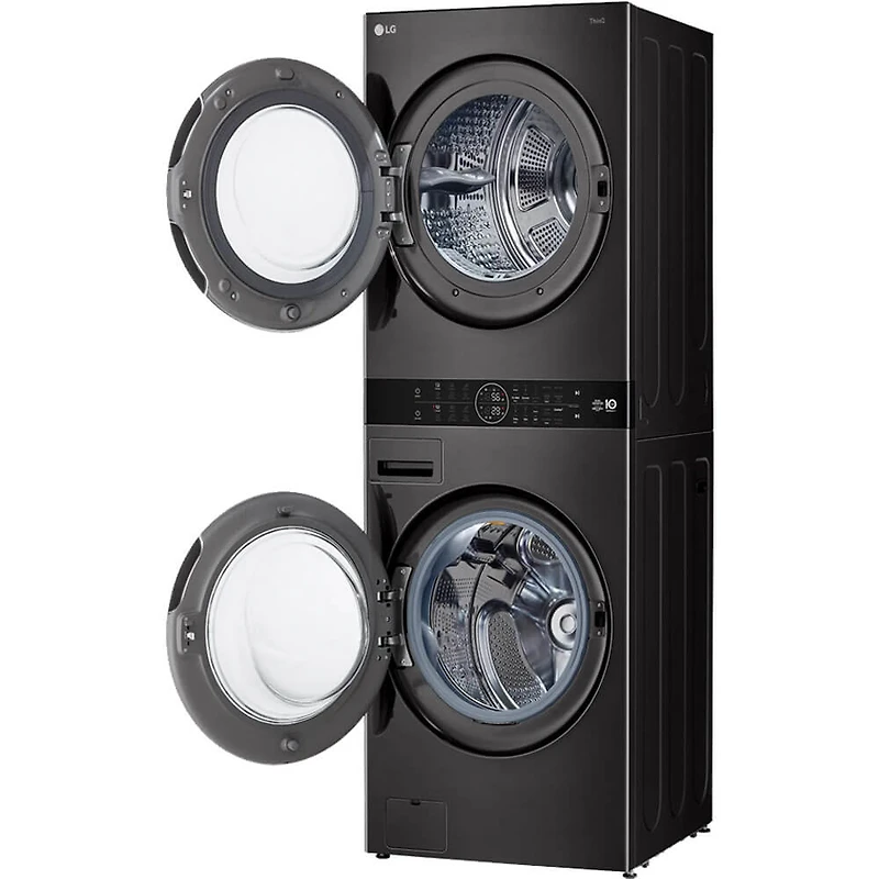 Black Steel 5 Cu. Ft. Washer/7.8 Cu. Ft. Dryer WashTower Electric Stacked Smart Laundry Center