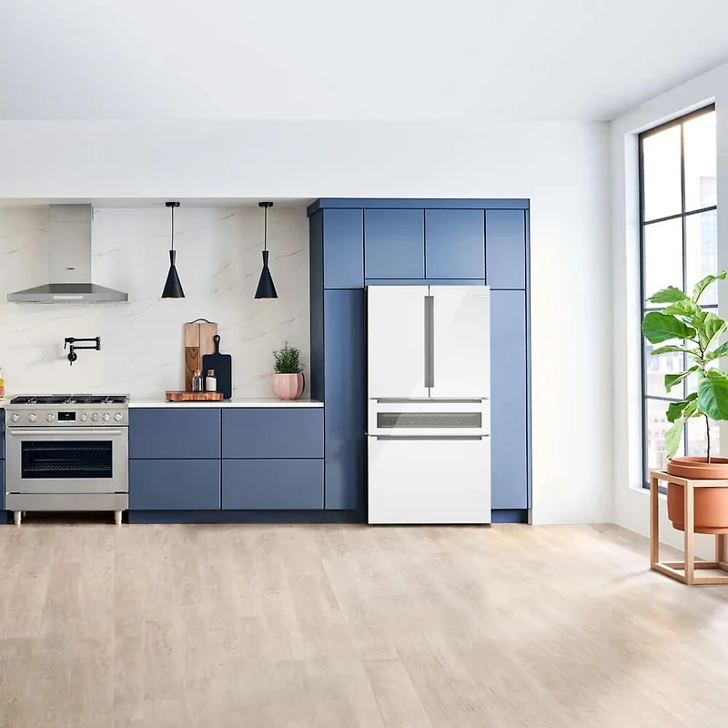 20.5 Cu. Ft. 800 Series White French Door Counter-Depth Refrigerator 