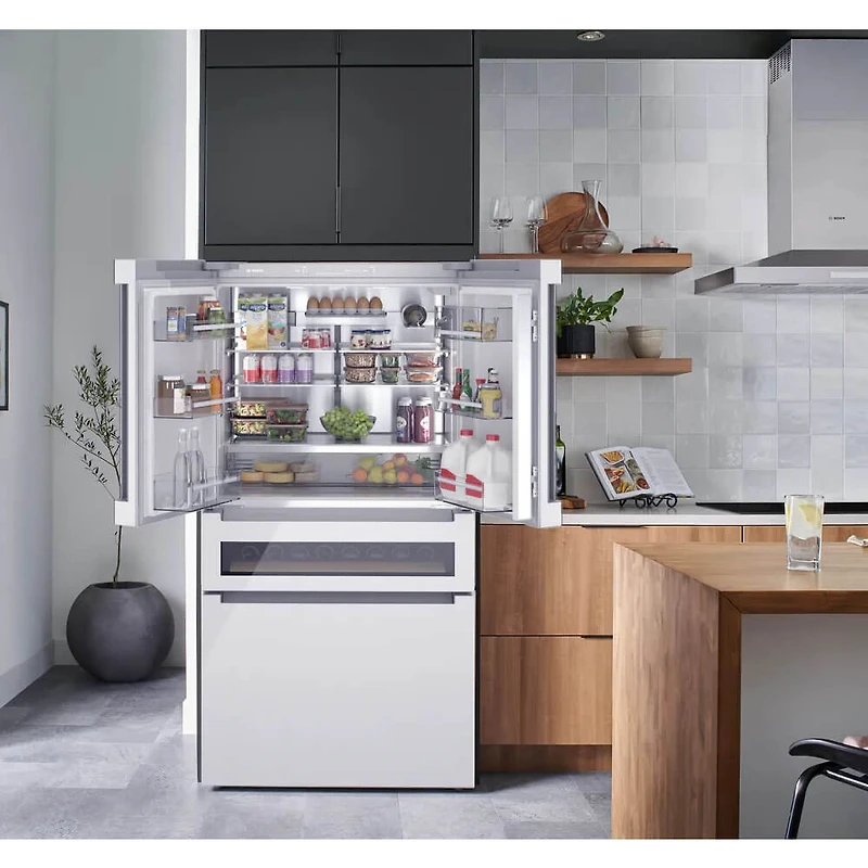 20.5 Cu. Ft. 800 Series White French Door Counter-Depth Refrigerator 