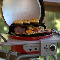 Bistro Pro Electric Grill and Griddle with Charcoal Mode - Red