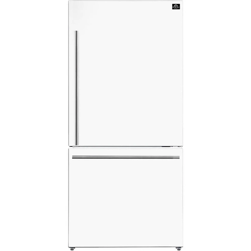 2 Pc. White Bottom-Freezer Refrigerator and Slide-In Range Kitchen Package