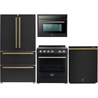 4 Pc. Black French Door Counter Depth Kitchen Package