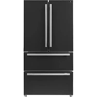 4 Pc. Black French Door Counter Depth Kitchen Package