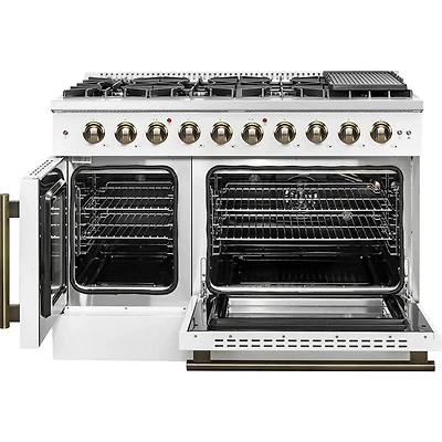 6.58 Cu. Ft. White Freestanding Double Oven Gas Range