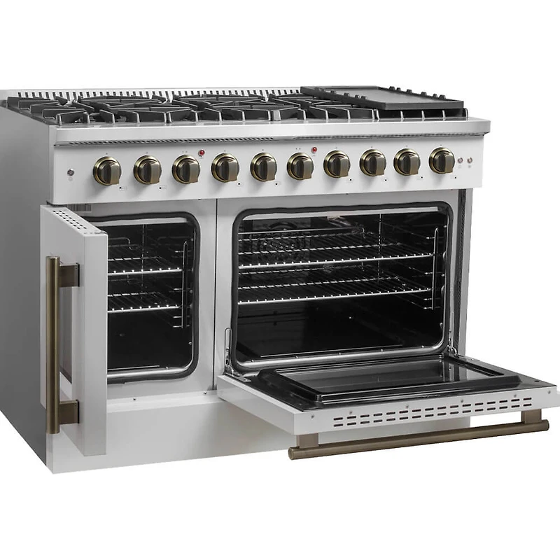 6.58 Cu. Ft. White Freestanding Double Oven Gas Range