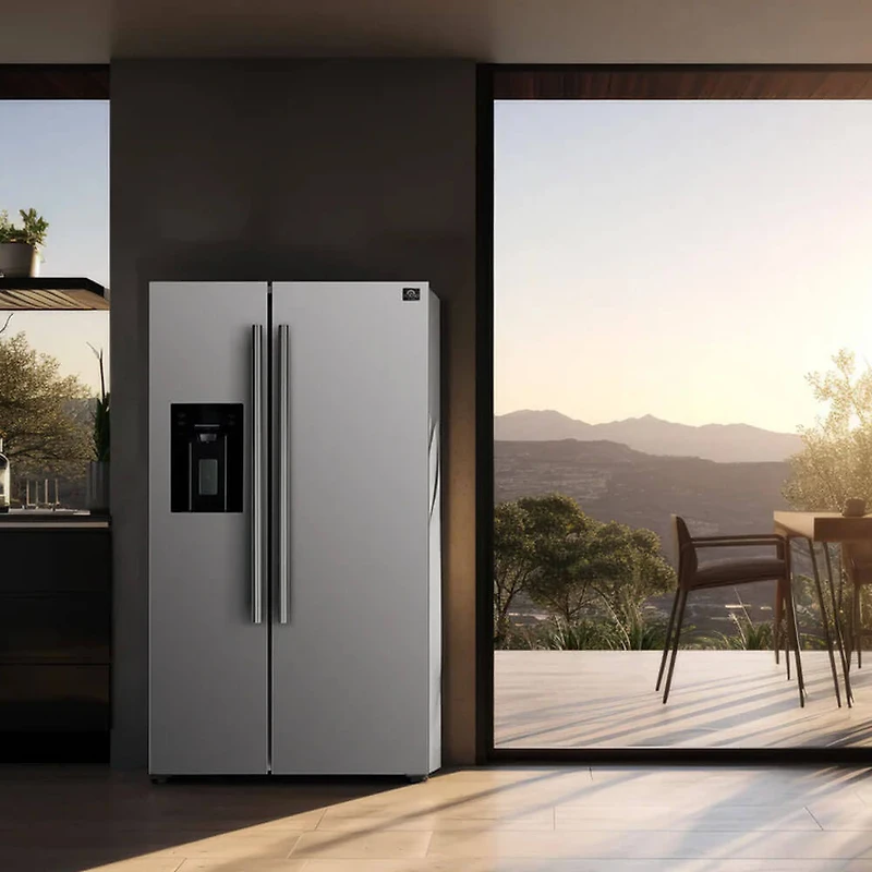 20 Cu. Ft. Stainless Counter-Depth Side-By-Side Refrigerator