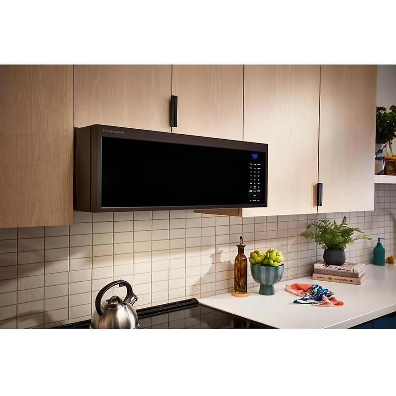 1.1 Cu. Ft. Black Stainless Over-the-Range Smart Low Profile Microwave