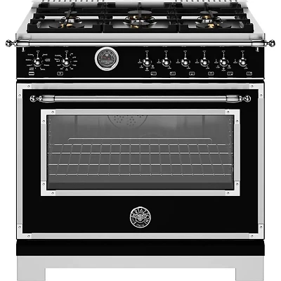 5.7 Cu. Ft. Black Freestanding Dual Fuel Range