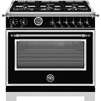 5.7 Cu. Ft. Black Freestanding Dual Fuel Range