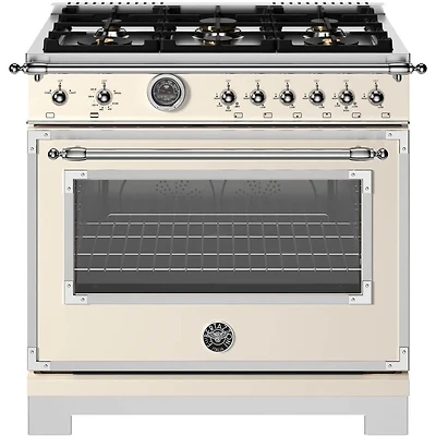 5.9 Cu. Ft. Avorio Ivory Freestanding Convection Gas Range