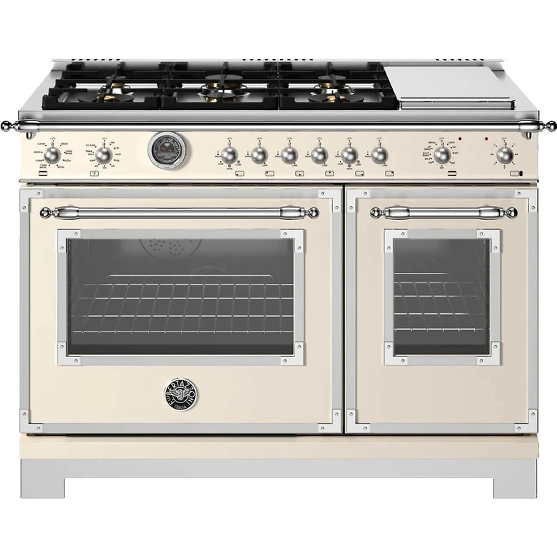 7 Cu. Ft. Avorio Ivory Freestanding Double Oven Dual Fuel Range