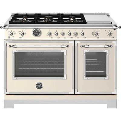 7 Cu. Ft. Avorio Ivory Freestanding Double Oven Dual Fuel Range