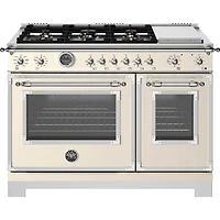 7 Cu. Ft. Avorio Ivory Freestanding Double Oven Dual Fuel Range