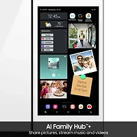 29 Cu. Ft. White Glass 4-Door French Door Smart Refrigerator with AI Family Hub - OPEN BOX