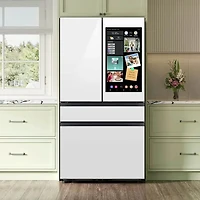 29 Cu. Ft. White Glass 4-Door French Door Smart Refrigerator with AI Family Hub - OPEN BOX