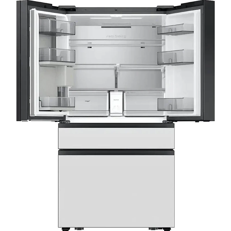 29 Cu. Ft. White Glass 4-Door French Door Smart Refrigerator with AI Family Hub - OPEN BOX