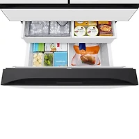 29 Cu. Ft. White Glass 4-Door French Door Smart Refrigerator with AI Family Hub - OPEN BOX