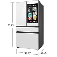 29 Cu. Ft. White Glass 4-Door French Door Smart Refrigerator with AI Family Hub - OPEN BOX