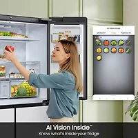 29 Cu. Ft. White Glass 4-Door French Door Smart Refrigerator with AI Family Hub - OPEN BOX