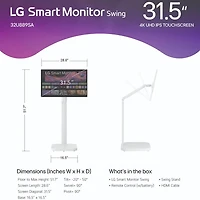 32 inch 4K UHD IPS 60Hz Touchscreen Smart Monitor Swing With Rolling Stand