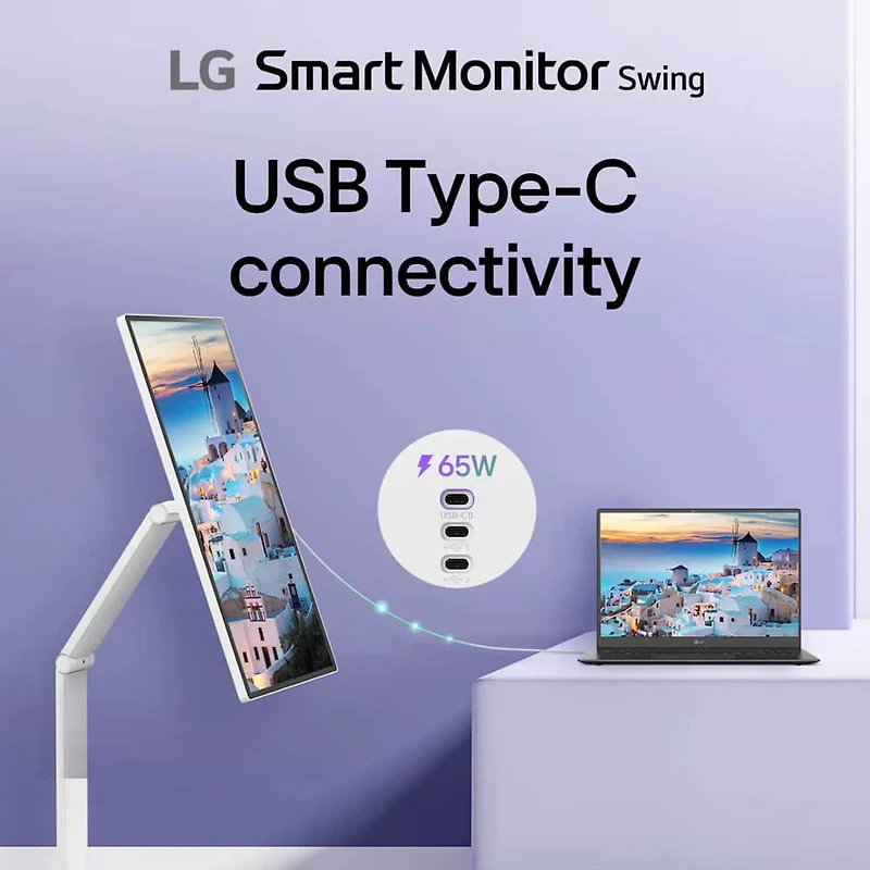 32 inch 4K UHD IPS 60Hz Touchscreen Smart Monitor Swing With Rolling Stand