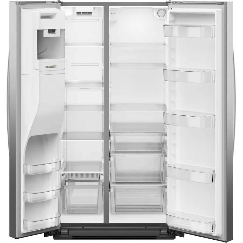 28.4 Cu. Ft. Stainless Side-by-Side Freestanding Refrigerator with Ice and Water Dispenser