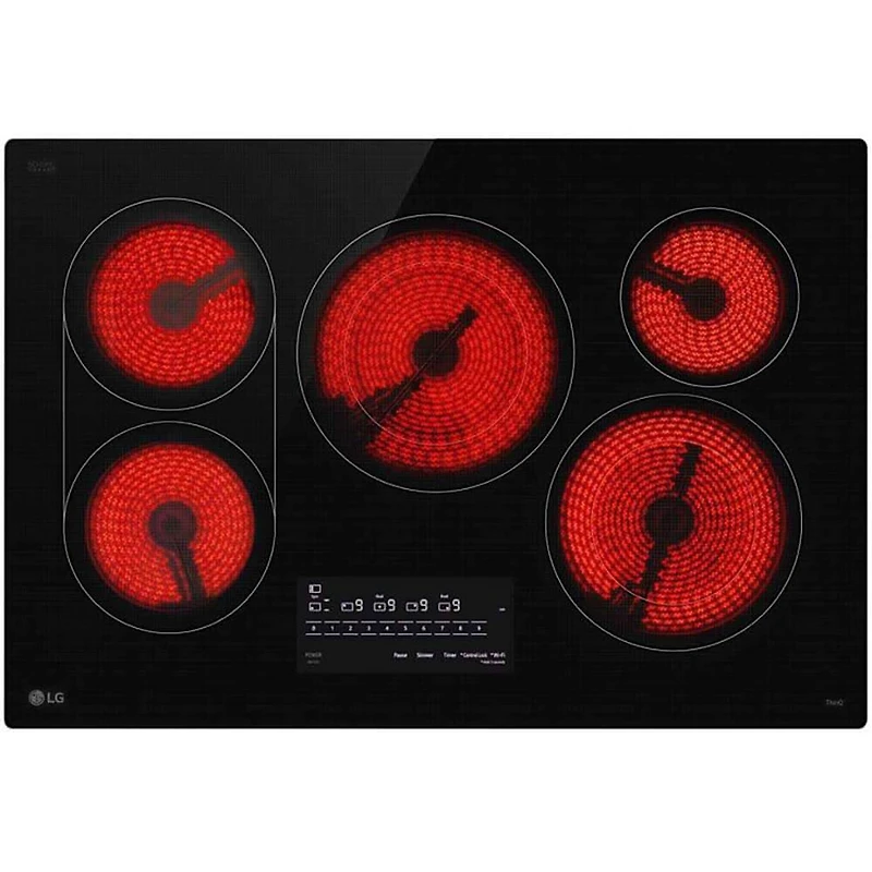 30 inch 5 Burner Black Dual Element Electric Cooktop