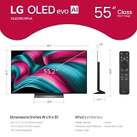  OLED evo AI 4K Smart TV w/A9 Gen8, 144Hz, Dolby Vision/Atmos, HDR10, AI Upscaling, Alexa + UAX 4K HDMI Cable + CPS 24-Mo Protection + Streaming Bundle (OLED55C5PUA, 2025)