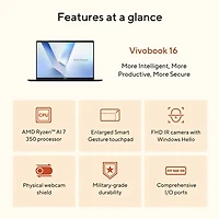 16 inch WUXGA Vivobook 16 Copilot+ - AMD Ryzen AI 7 350 - 16GB/1TB SSD 