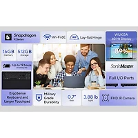 16 inch Vivobook 16 Copilot+ PC Laptop - Snapdragon X X1 26 100 - 16GB/512GB SSD - Quiet Blue